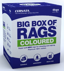 4 Boxes for 30 - Coloured Cotton Wipes 4kg Carton